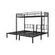 preview thumbnail 8 of 15, Industrial Modern Triple Twin Bunk Bed with Sturdy Metal and Safety Guardrail, Noise Reduced, No Box Spring Needed, Black