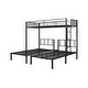 preview thumbnail 8 of 7, Metal Twin Size Triple Bunk Bed with Separated Twin Beds and Guardrail