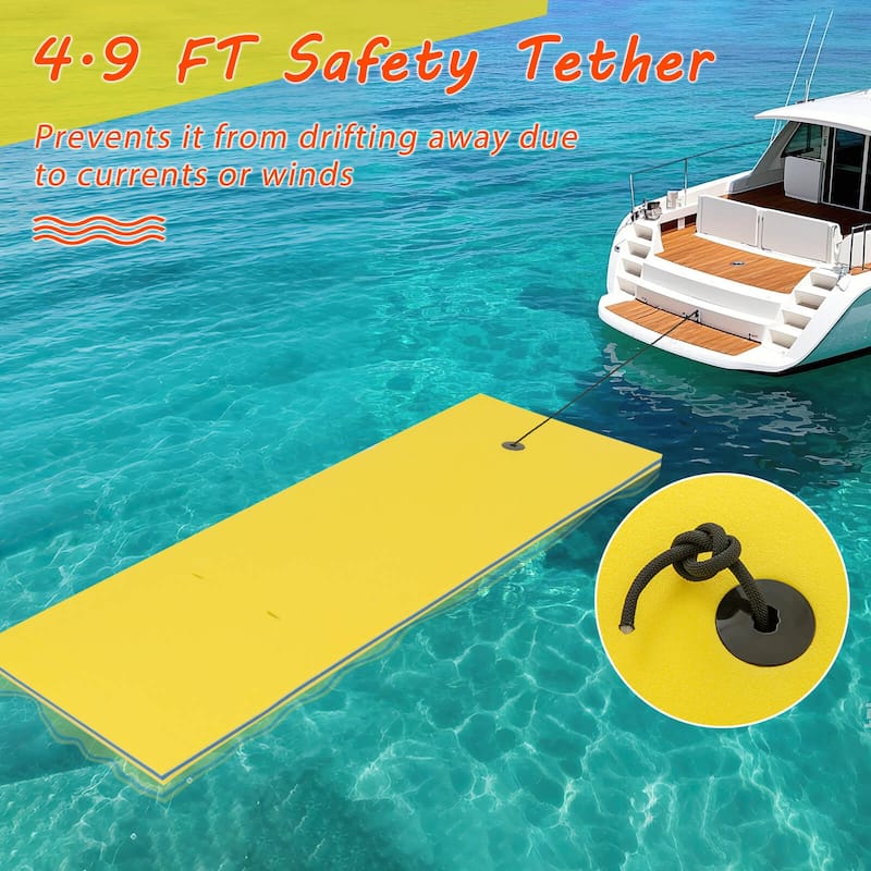 Costway 3-Layer Tear-Resistant Foam Floating Pad Island Water Sports