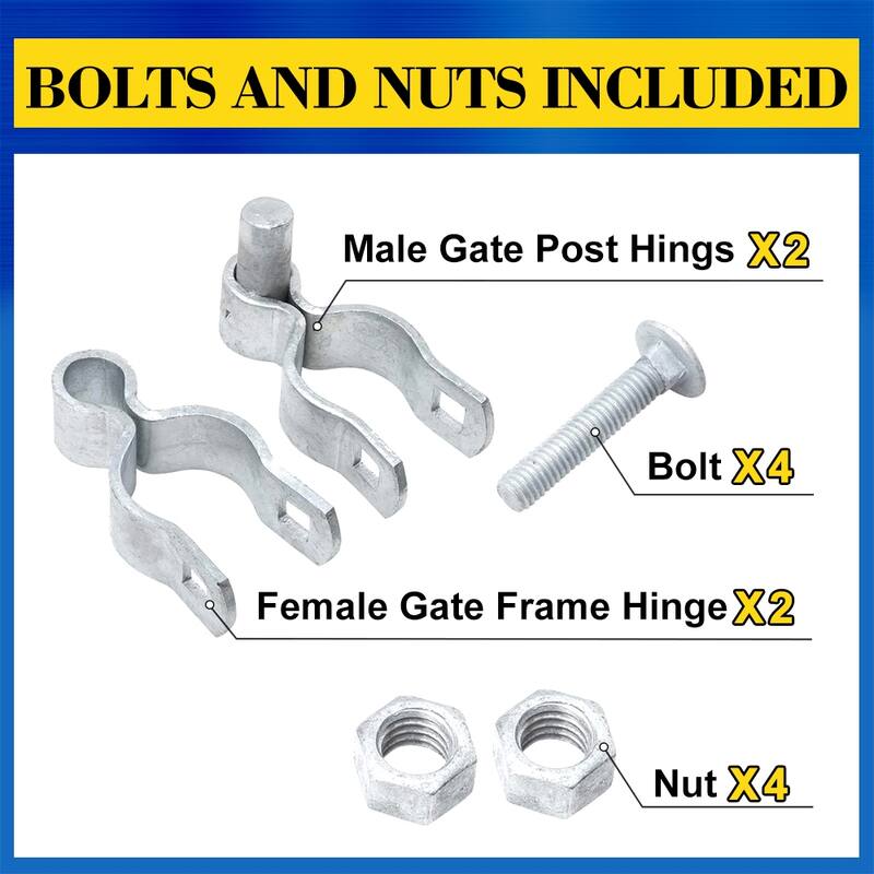 1-5/8 in. Chain Link Fence Gate Post Hinge,Set of 2 - 2 pack