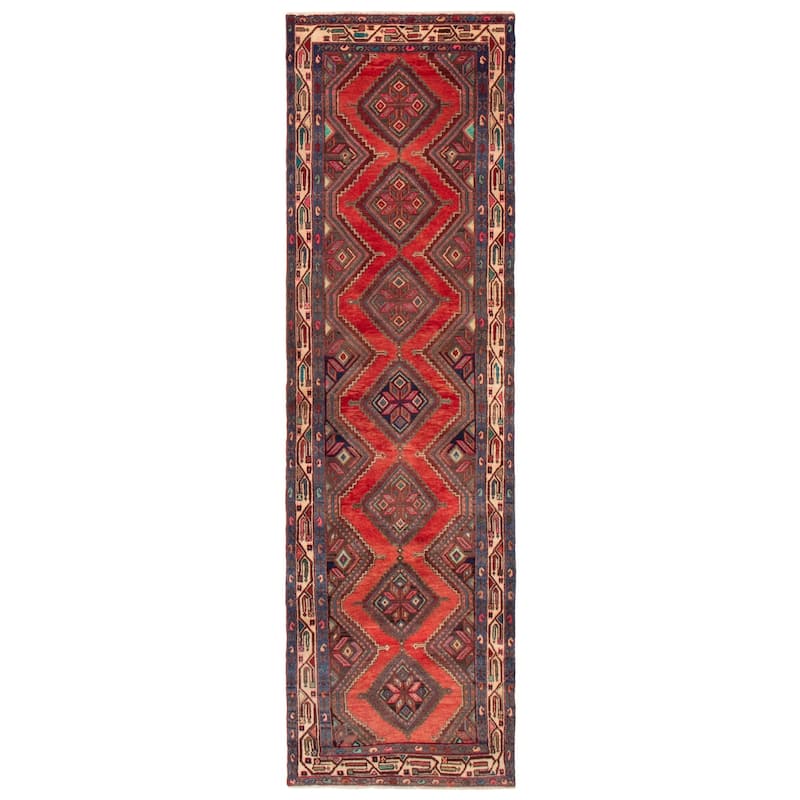 ECARPETGALLERY Hand-knotted Anadol Red Wool Rug - 3'2 x 10'7 - Red - 3'2 x 10'7