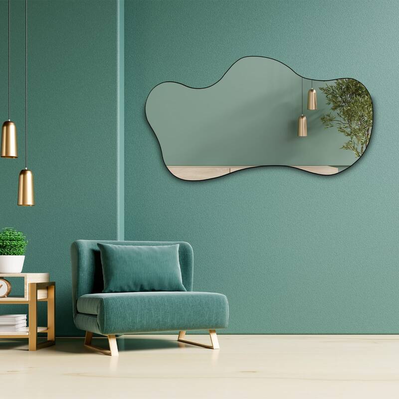 Asymmetrical Irregular Modern Decorative Mirror - 46 x 26 Inches