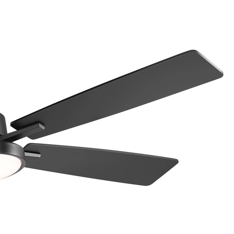 52" Black 5-Blade Integrated LED Ceiling Fan with Light and Remote