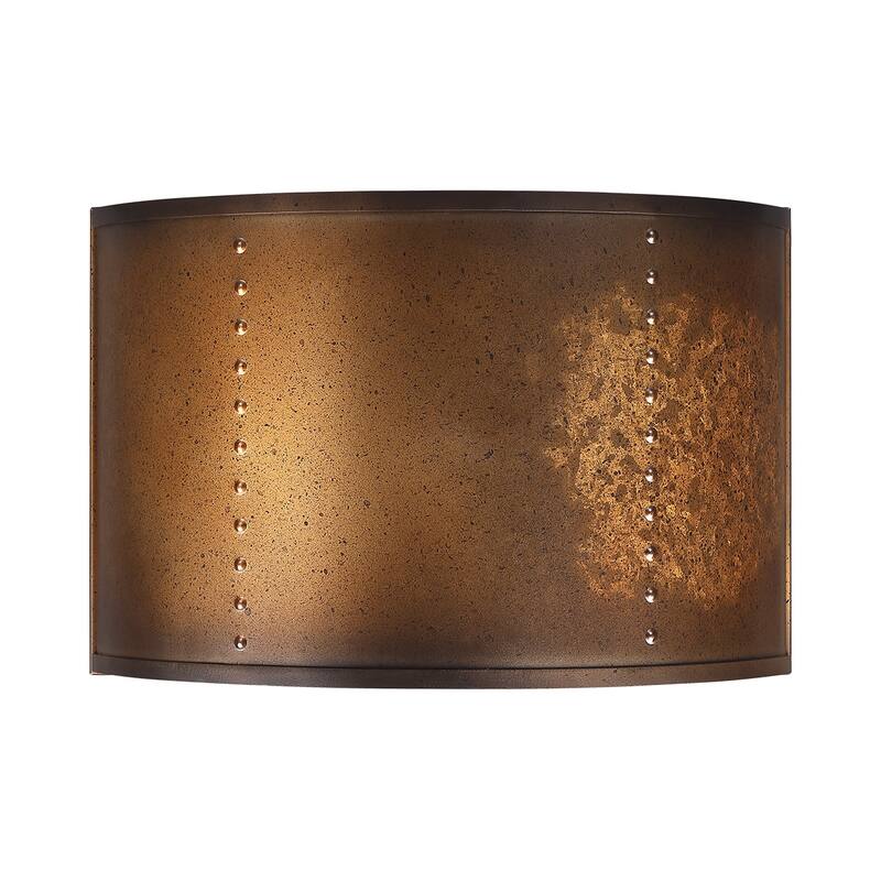 1-Light Damp Rated Antique Bronze Wall Sconce - 12-in W