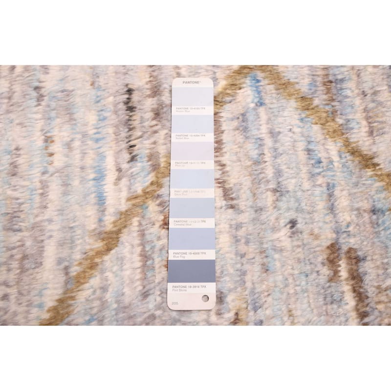 ECARPETGALLERY Hand-knotted Pak Finest Marrakesh Light Blue Wool Rug - 9'3 x 11'11