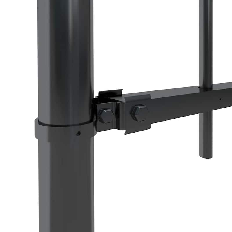 vidaXL Garden Fence with Spear Top Steel 71.3" x 23.6" Black