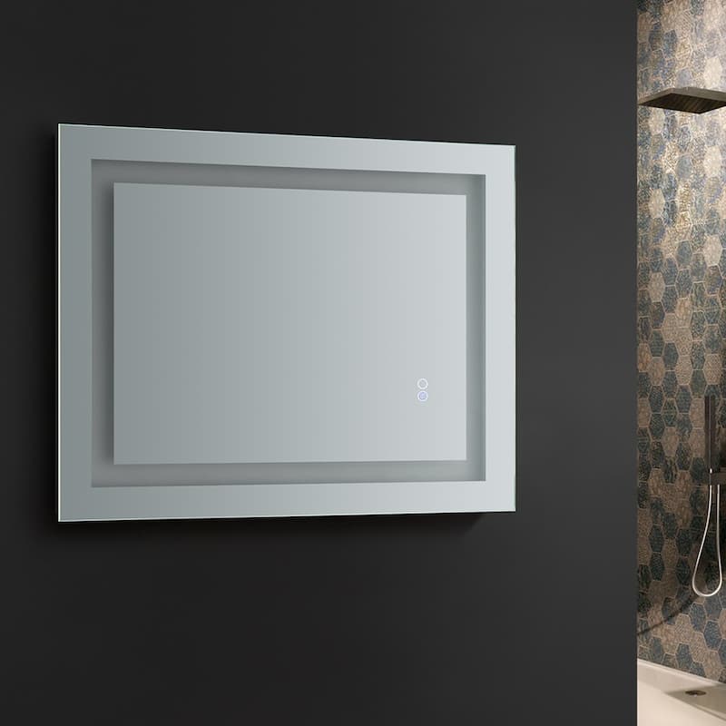 Fresca Luminosa 30" x 24" Framed Bathroom Mirror with LED Lighting and