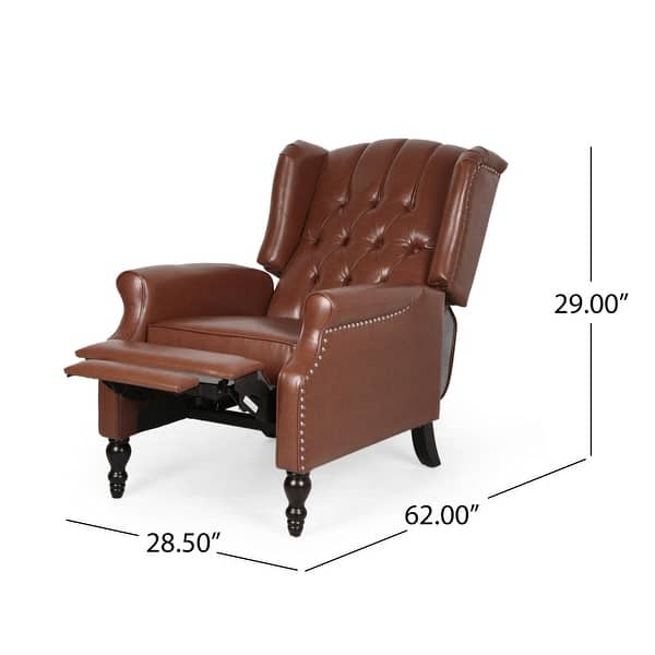 Walter Brown Bonded Leather Recliner Club Chair by Christopher Knight