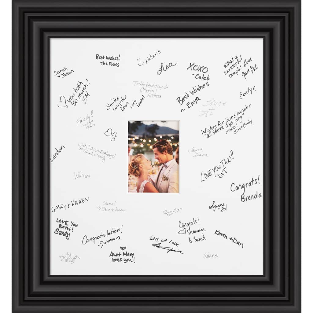 Colonial Signature Mat Picture Frame - Autograph Photo Frame Guest Book Alternative for Weddings, Graduations, or Retirement