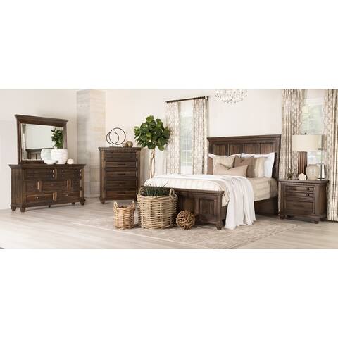 Rouspil Brown 4-piece Bedroom Set with 2 Nightstands and Dresser