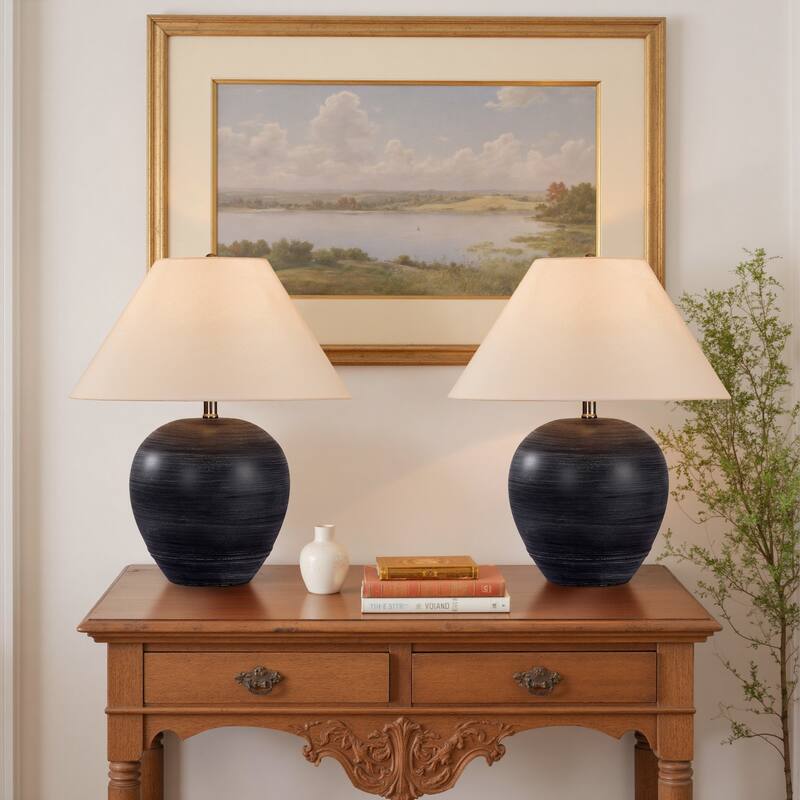 Ceramic Table Lamp with Linen Shade