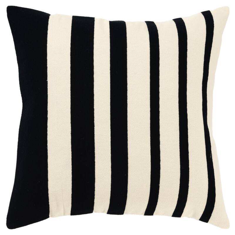 Rizzy Home Transitional Poly Filled Pillow - 20" x 20" - Black/Natural