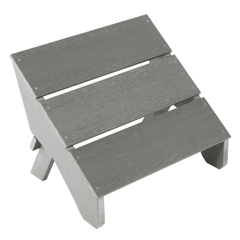 Modern Folding Ottoman - Coastal Teak