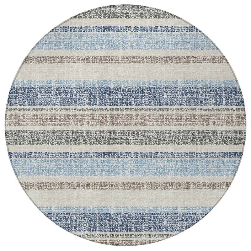 HomeRoots Striped Transitional Rectangle Outdoor Rug