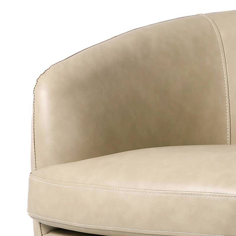 UIXE 2 Set Modern PU Leather Swivel Barrel Chairs Rounded Accent Chair