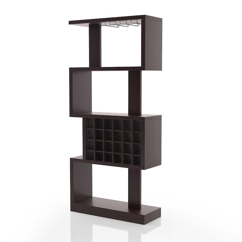 Furniture of America Thane Modern 4-tier Bar Cabinet with Bottle Wine Rack