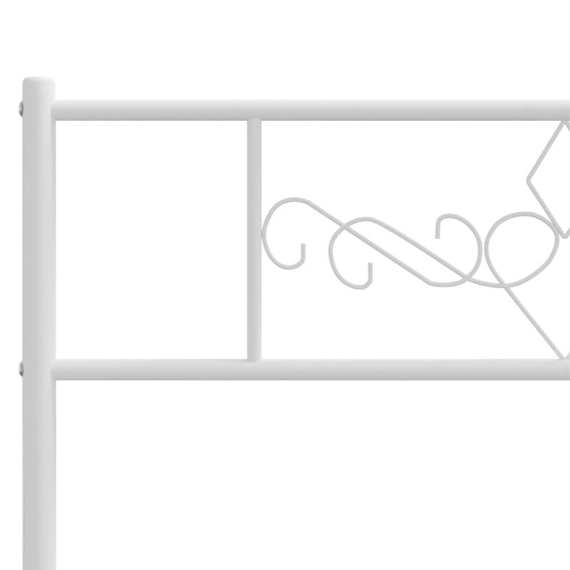vidaXL 12 Inches White Twin Metal Bed Frame No Mattress - 77.2" x 41.3" x 35.4"