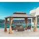 preview thumbnail 90 of 142, Outdoor Hardtop Gazebo Pergola w Galvanized Steel Roof and Aluminum Frame, Prime Curtains and nettings include
