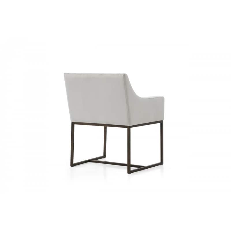Beige Velvet Antique Brass Dining Chair