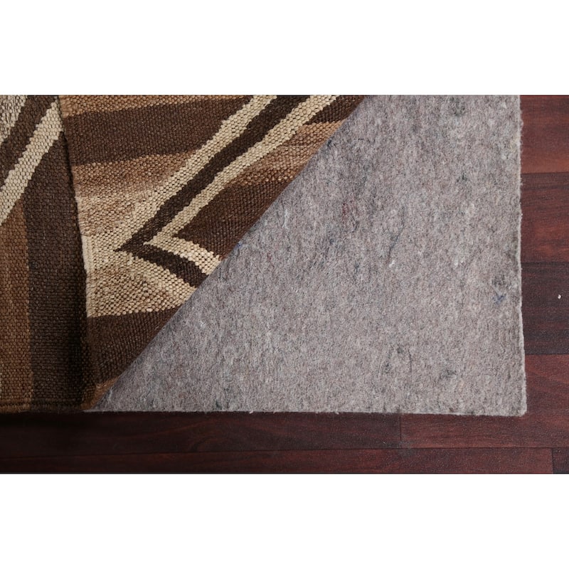 Natural Dye Geometric Kilim Oriental Area Rug Hand-woven Wool Carpet - 4'6" x 6'5"