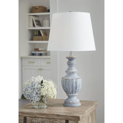 Signature Design by Ashley Cylerick Antique Blue Table Lamp - 16.13" W x 16.13" D x 31.5" H