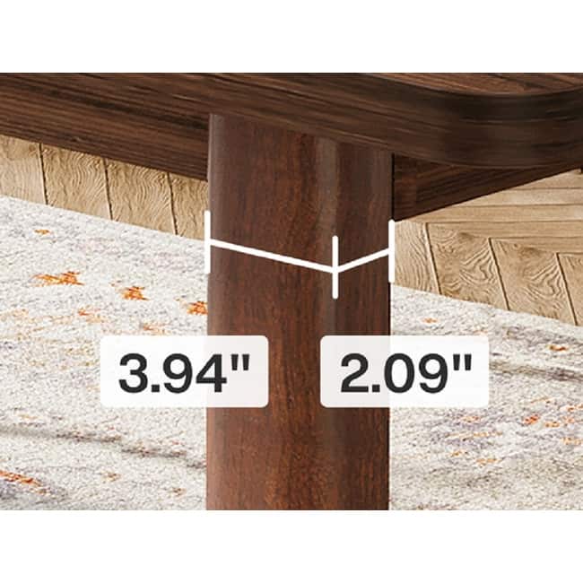 Dining Table for 4-6 People, 63-Inch Farmhouse Kitchen Table with Solid Wood Legs