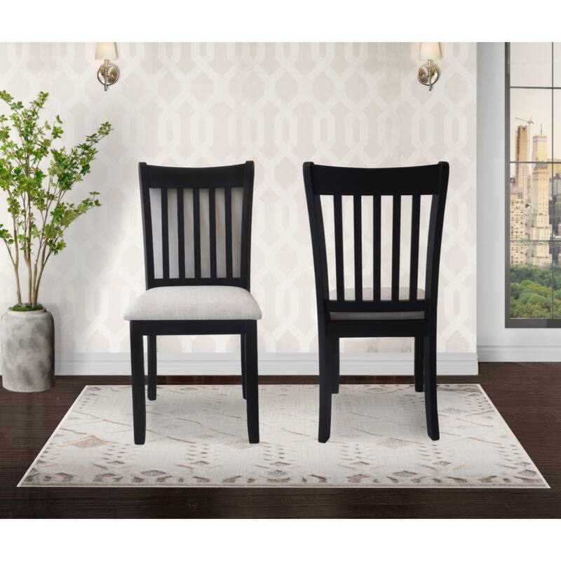Upholstered Seating Comfortable Black Dining Chairs Set Of 2 For Farmhouse, Kitchen