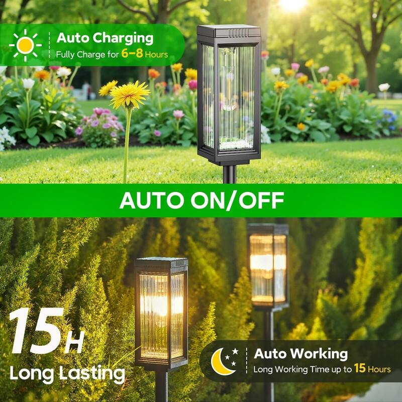 6-Pack Solar Pathway Lights – Bright, Waterproof, 15H Runtime