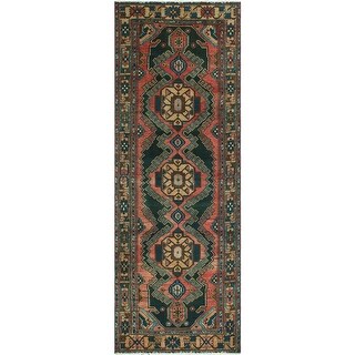 Fine Vintage Distressed Abraham Rust/Charcoal Runner - 3'4
