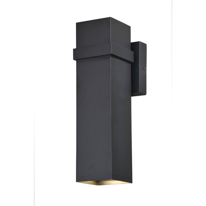 Lavage Aluminum 2 Light LED Black Rectangle Outdoor Wall Lantern - 4-in W x 14-in H x 5.5-in D
