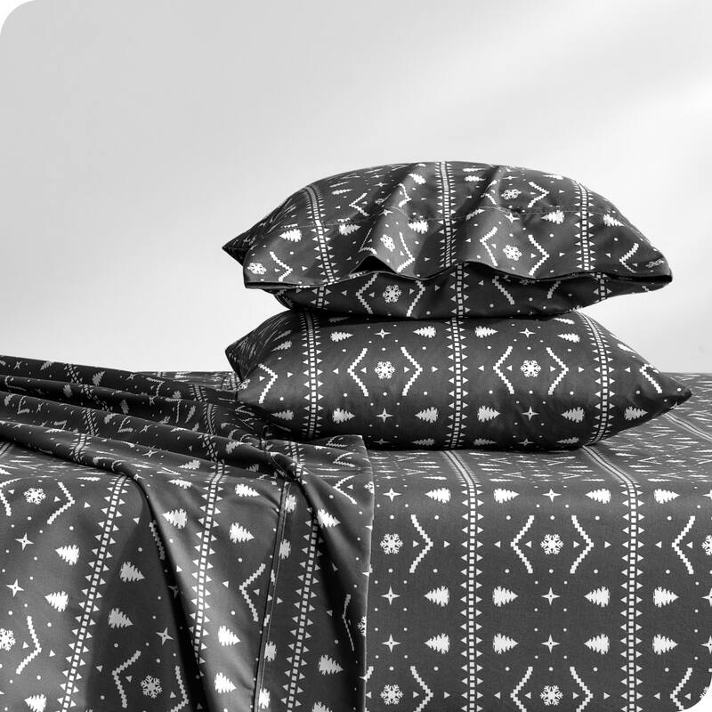 Bare Home Double Brushed Deep Pocket Printed Sheet Set - Queen - Winter Alpine