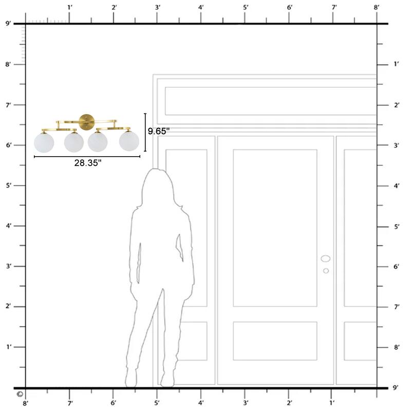 Modern Vanity Light with Frosted Seeded Glass Globes for Bathroom
