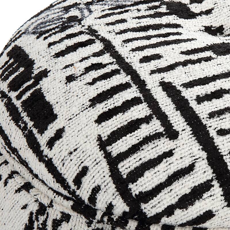 Abstract Geometric Storage Pouf Ottoman - 18" - White and Black