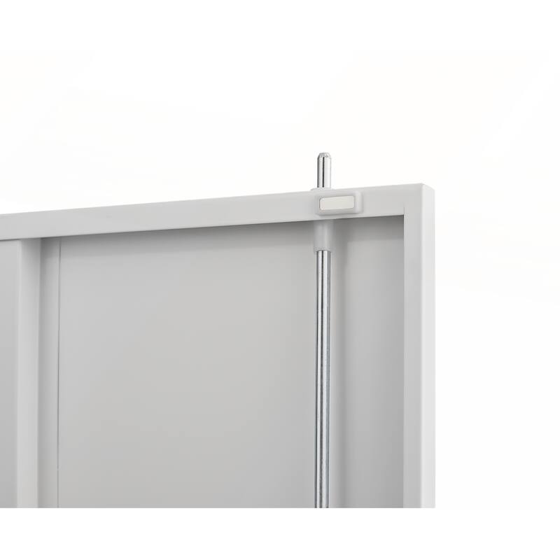 Gray Metal Large-Capacity Wardrobe with Hanging Rod and Locks for Bedroom and Living Room