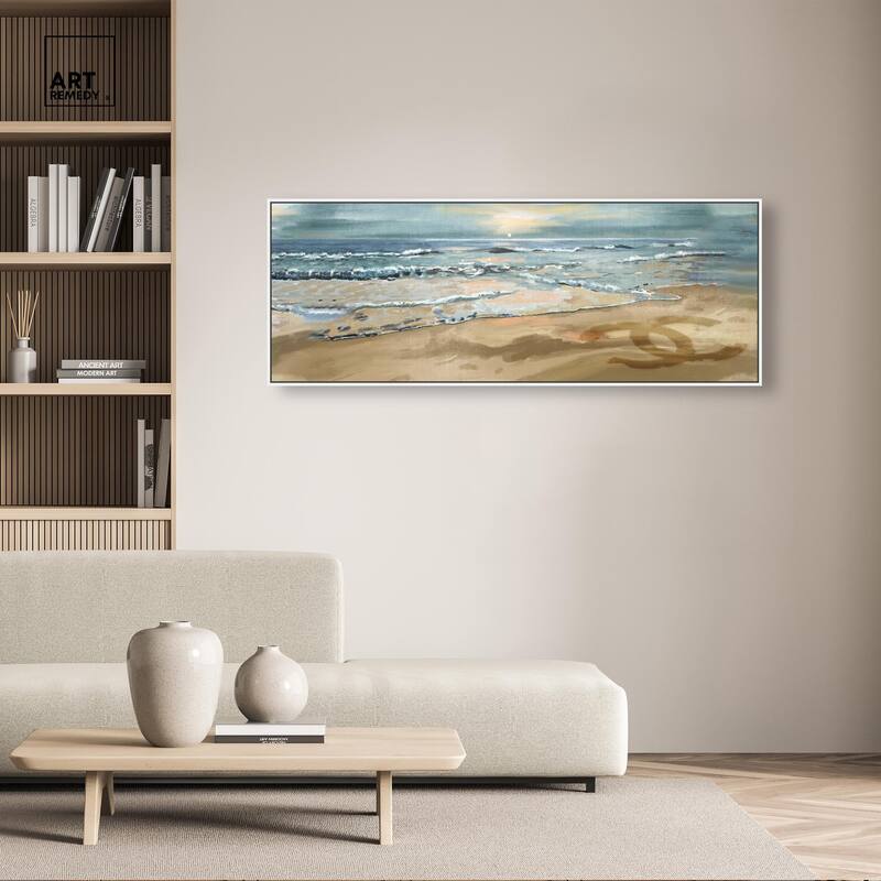 Relaxing Time at Beach Panoramic Canvas by Art Remedy