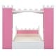 preview thumbnail 5 of 17, Castle-Shaped Princess Bed with Bedside Storage Shelves, Twin Size Wooden Platform Bed with Crown Footboard for Kids