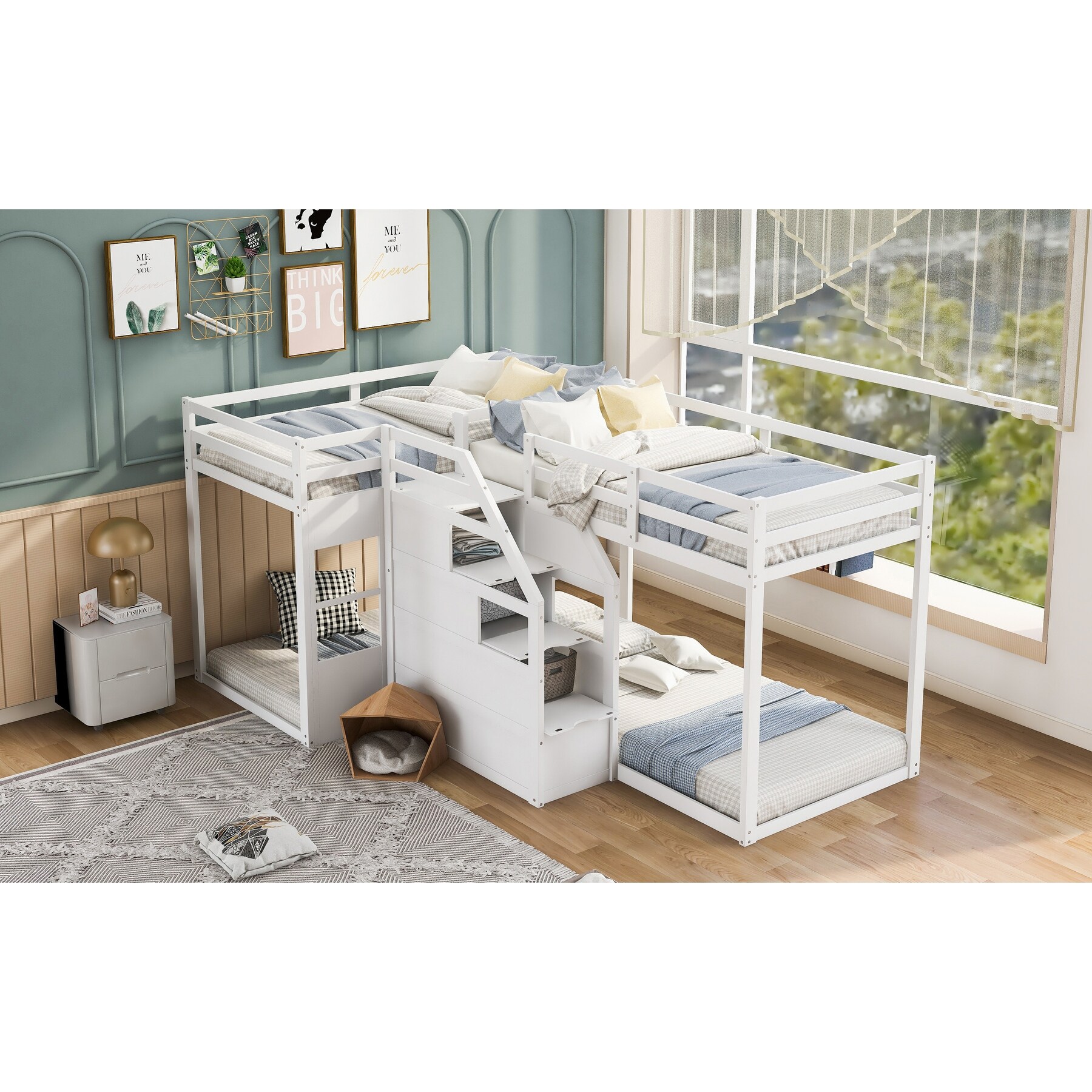 White l shaped bunk beds new arrivals