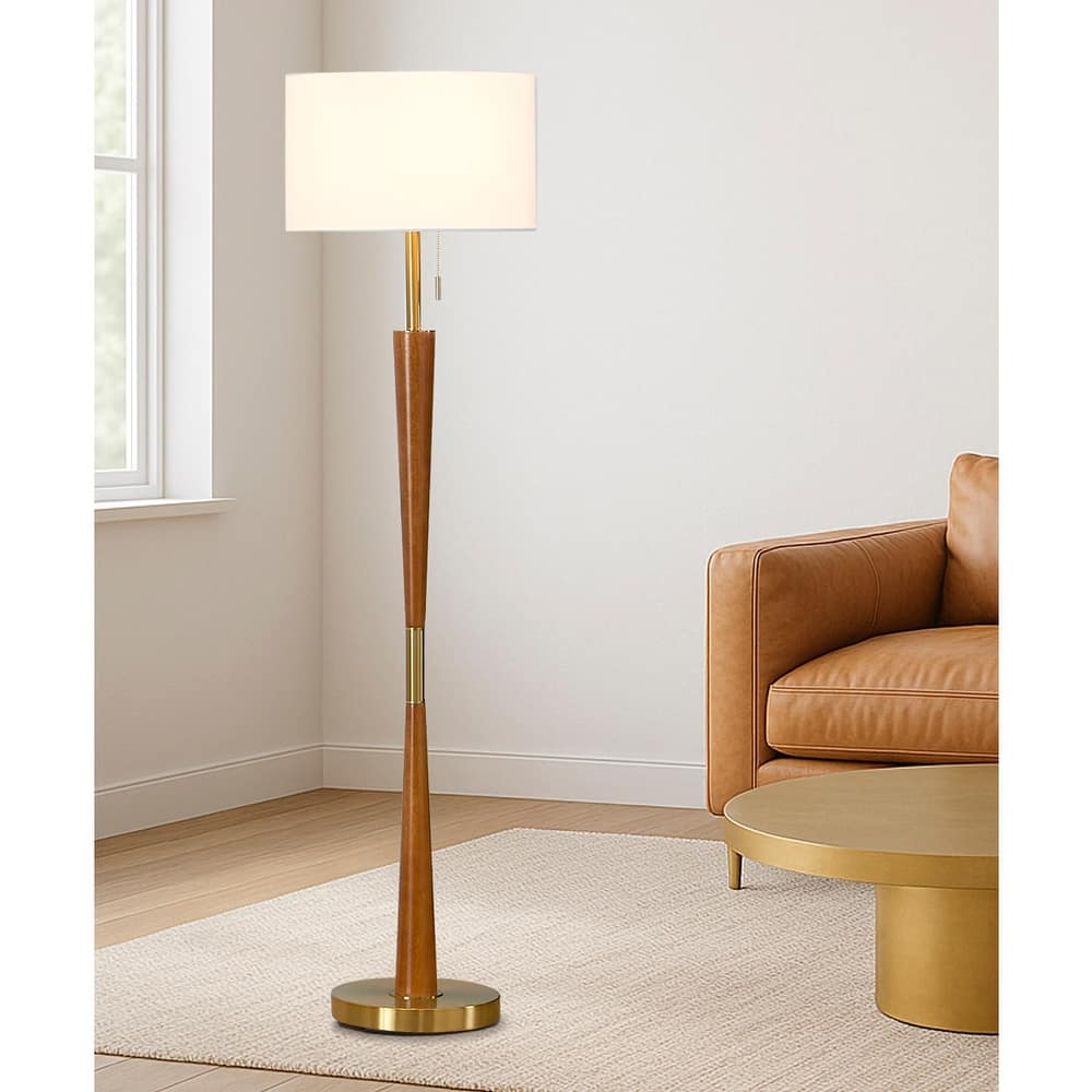 HOMEGLAM Century 61"H Wood Floor lamp