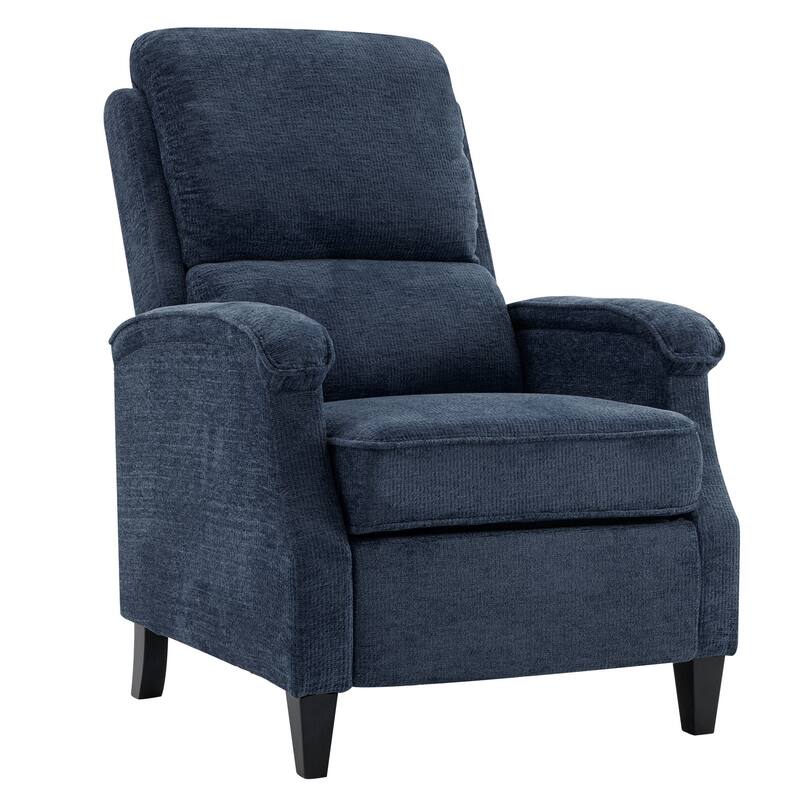 Push-Back Upholstered Recliner with Thickened Seat Cushion Backrest