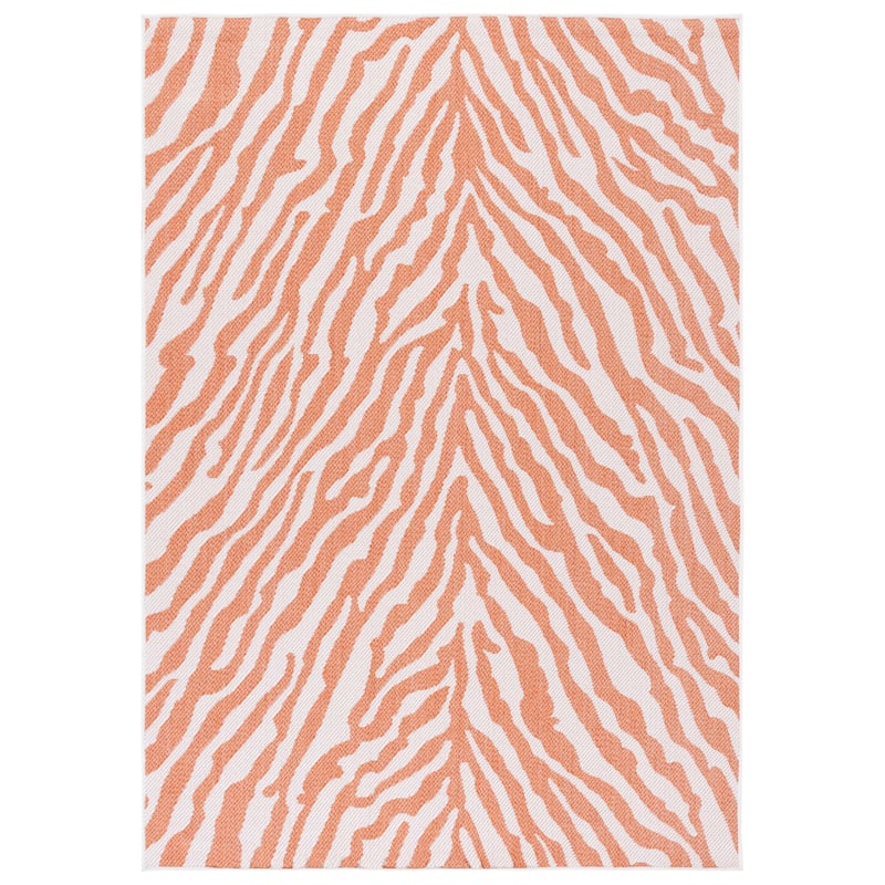SAFAVIEH Bermuda Edeline Geometric Indoor/Outdoor Waterproof Rug - 5'3" x 7'6" - Rust/Ivory
