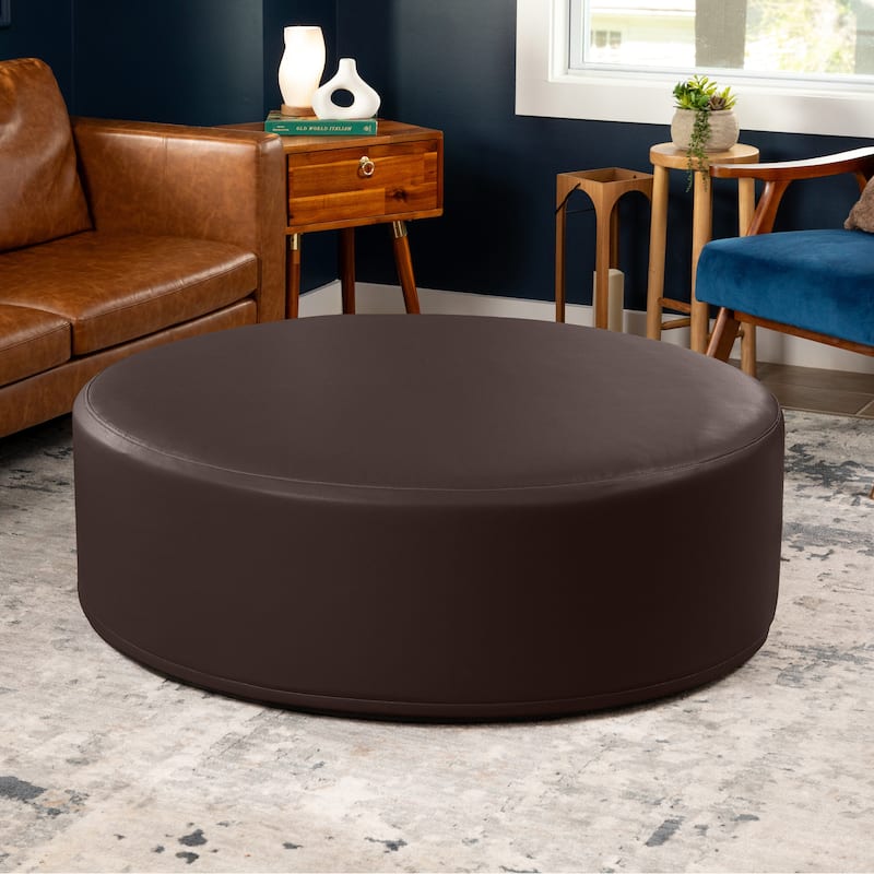 Jaxx Candler Round Couch Ottoman Large Coffee Table & Foot Rest, 44-Inch