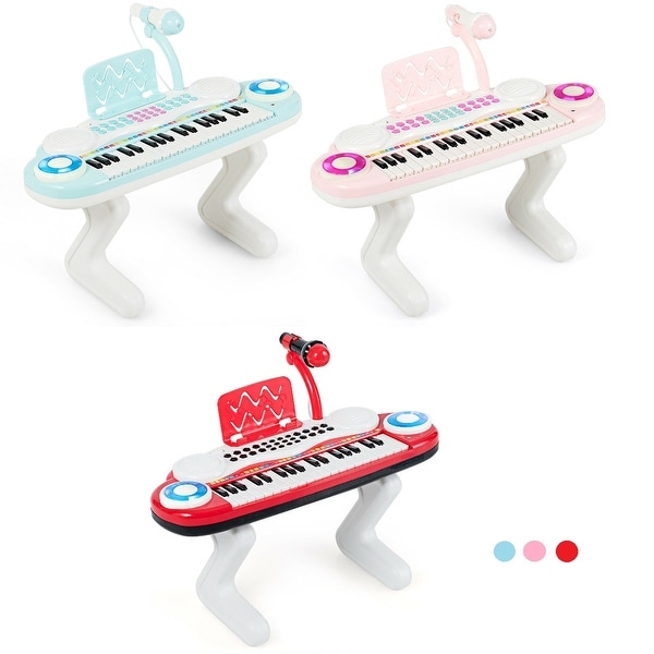 Gymax Z-Shaped Kids Toy Keyboard 37-Key Electronic Piano Blue Pink Red. Opens flyout.