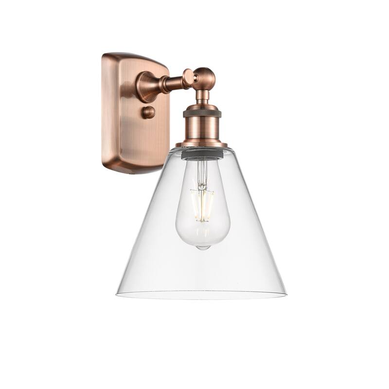 Innovations Lighting 516-1W-11-8 Berkshire Sconce Berkshire 11" Tall - Antique Copper / Clear