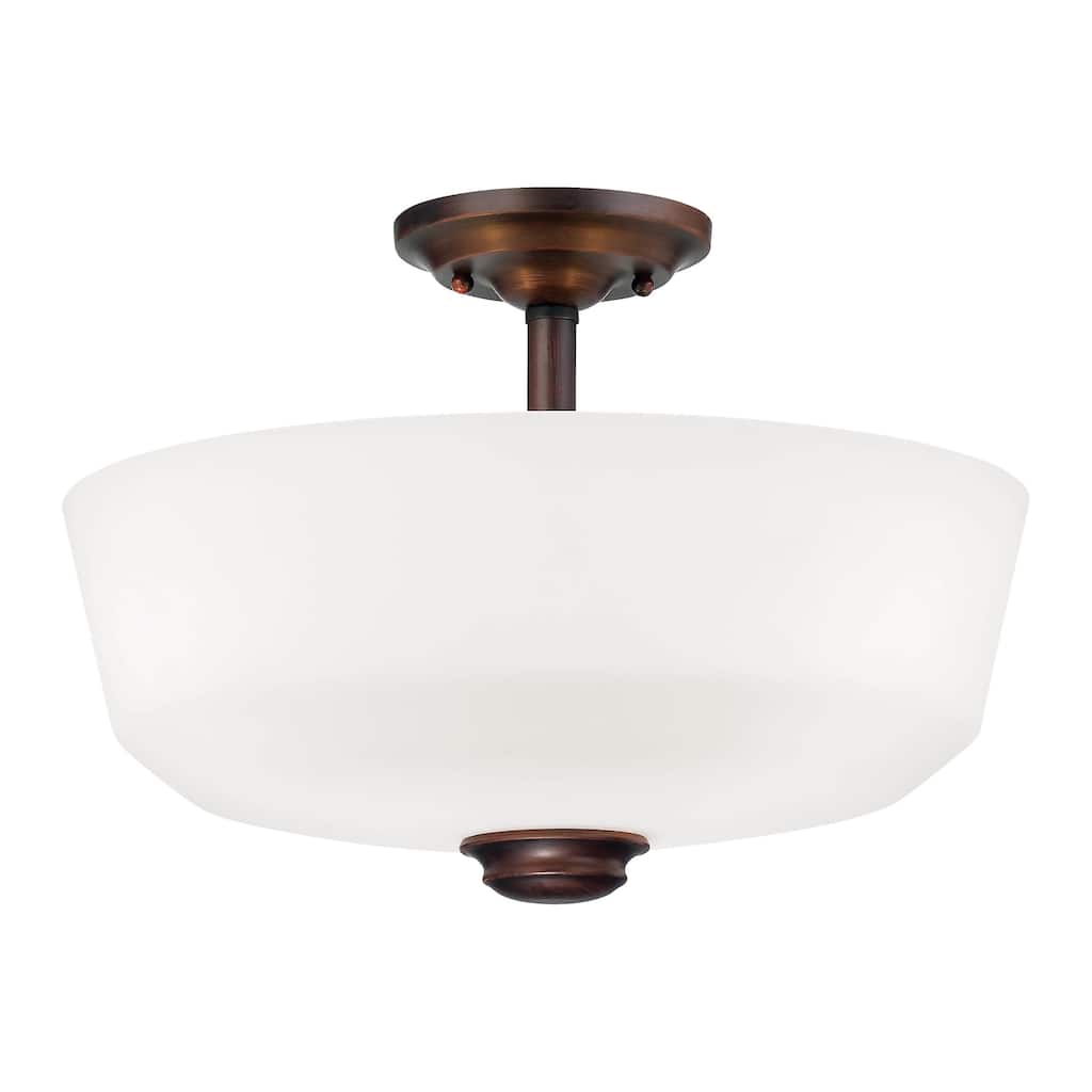 Millennium Lighting Cimmaron 2 Light Semi-Flush Ceiling Mount with Frosted Glass Shade