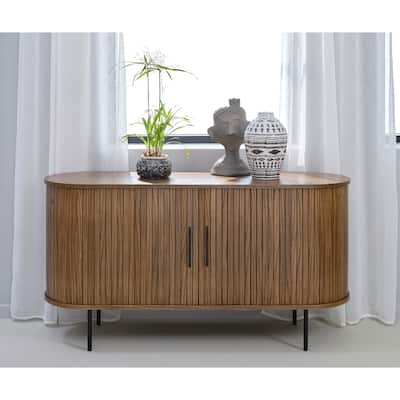Rye Studio Nicola Mid-Century Modern Rounded Sliding Door Sideboard