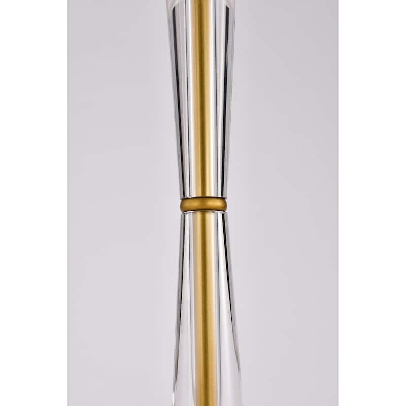 Swanson Off-White+Matte Gold 1-Light Metal/Fabric Drum Shade Table Lamp