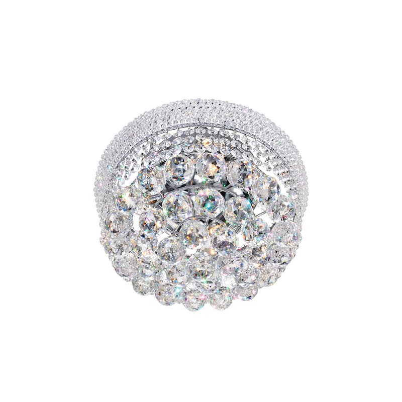 Crystal 14" Chrome Flush Mount Light 4-Light with E12 Bulb Base
