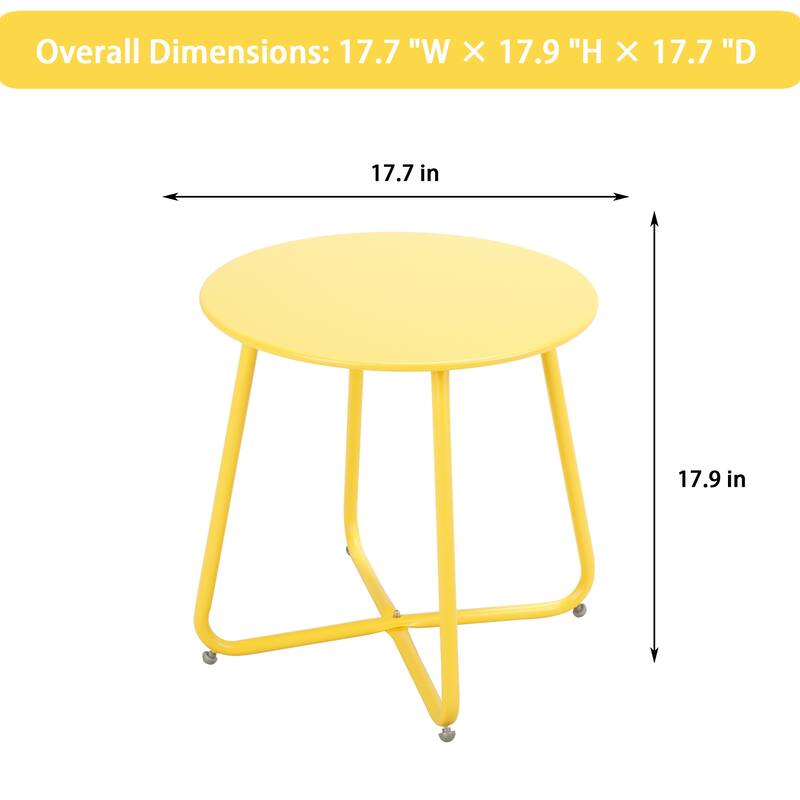 Clihome Outdoor Modern Steel Round Accent Side Table