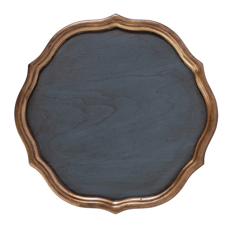 Chatsworth 13.75 in. W x 36.5 in. H Round Wood Scalloped Edge 3 Leg Pedestal Plant Stand