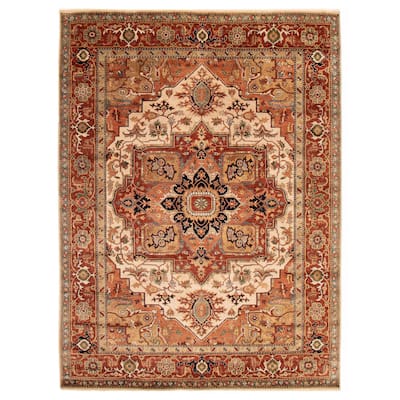 ECARPETGALLERY Hand-knotted Jules Sultane Ivory Wool Rug - 8'8 x 11'5
